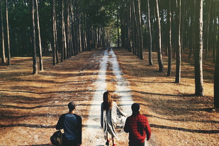 Group of friends in a forest